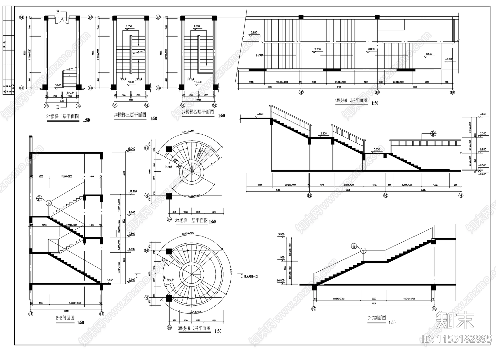 高校行政楼建cad施工图下载【ID:1155182895】
