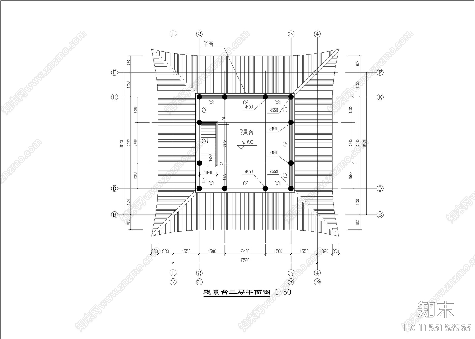 珠海普驼寺建筑图cad施工图下载【ID:1155183965】