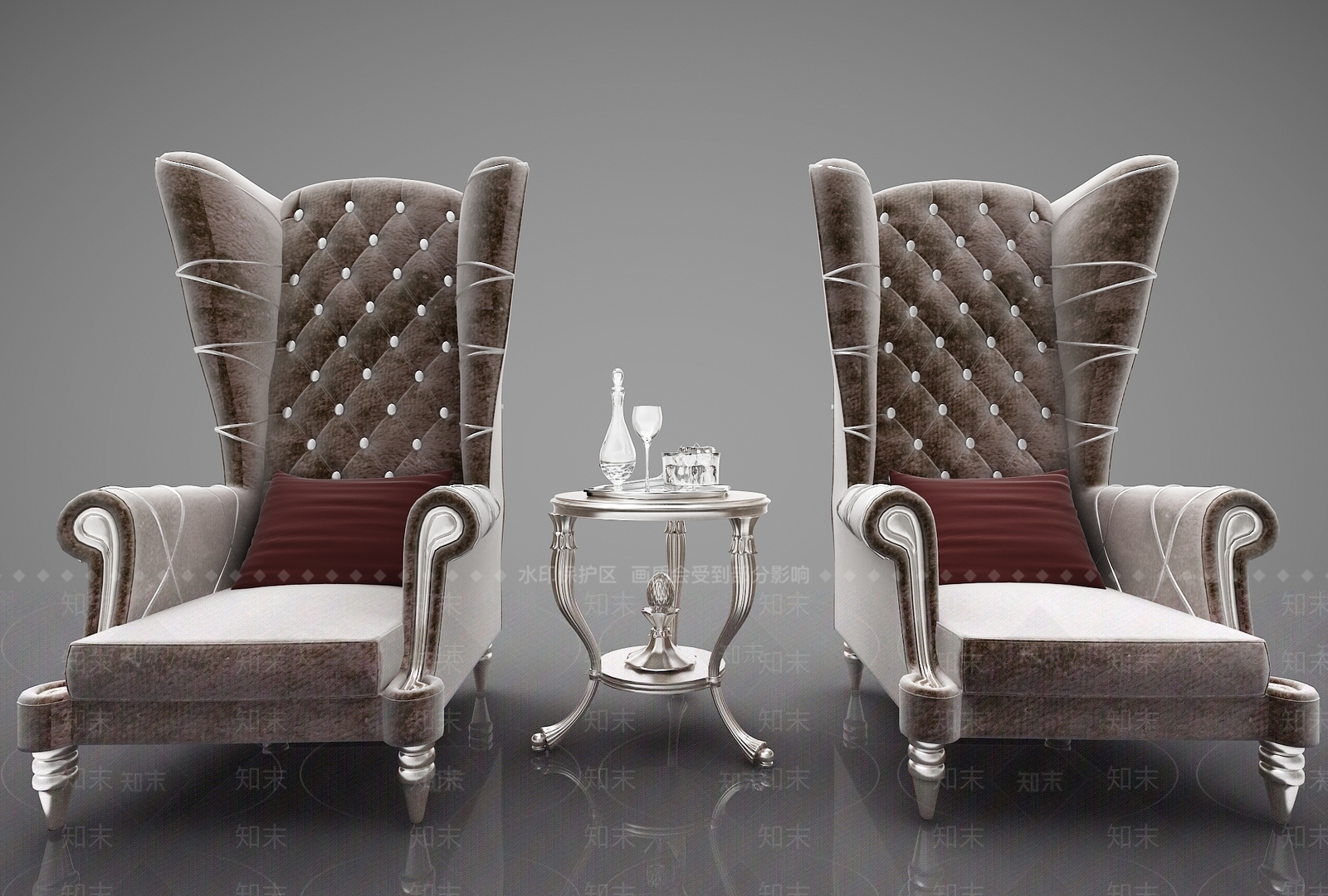 欧式古典单人沙发3D模型下载【ID:1155184166】