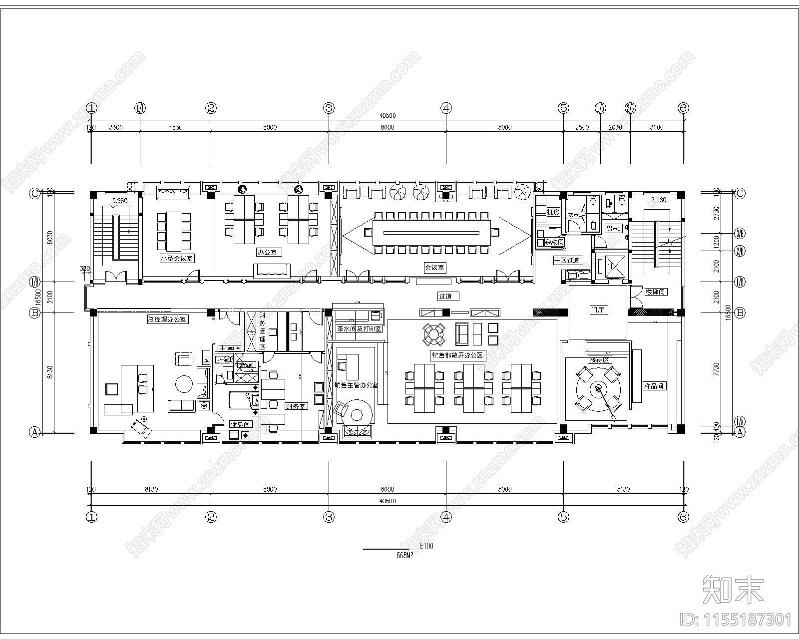 办公空cad施工图下载【ID:1155187301】