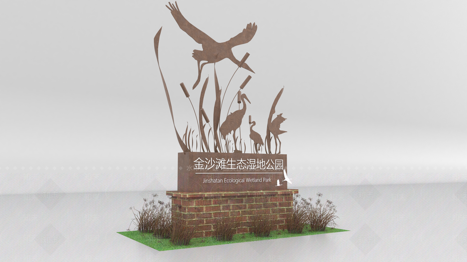 现代雕塑SU模型草图