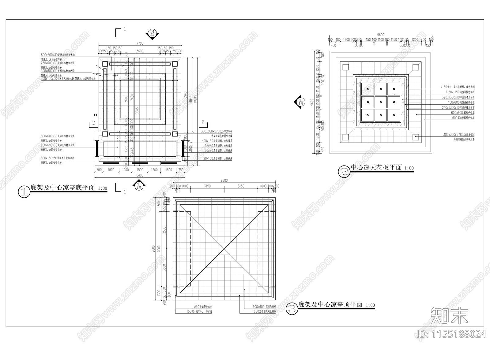景观亭cad施工图下载【ID:1155188024】