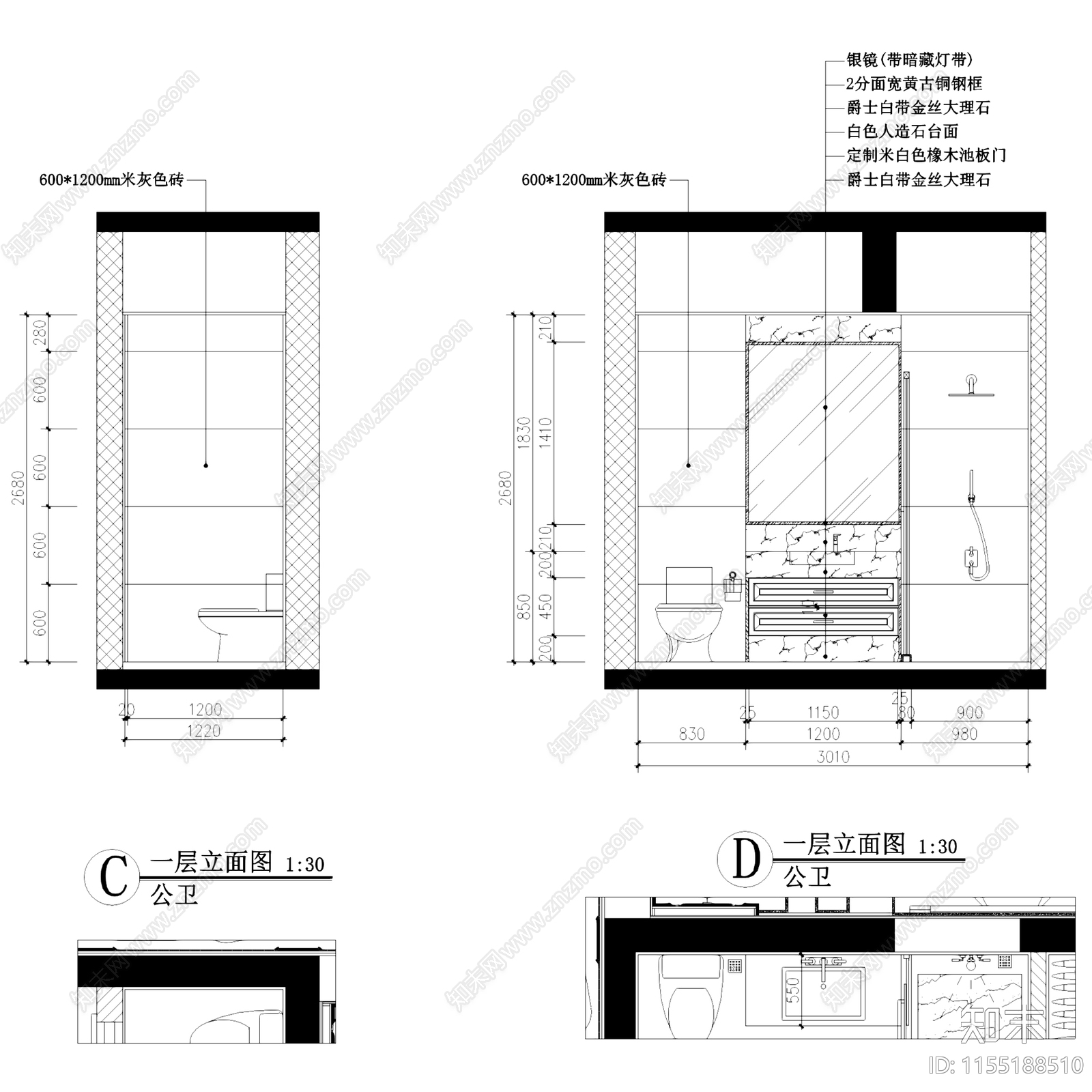 法式欧式佛山金地天玺二层别墅挑空室内家装cad施工图下载【ID:1155188510】