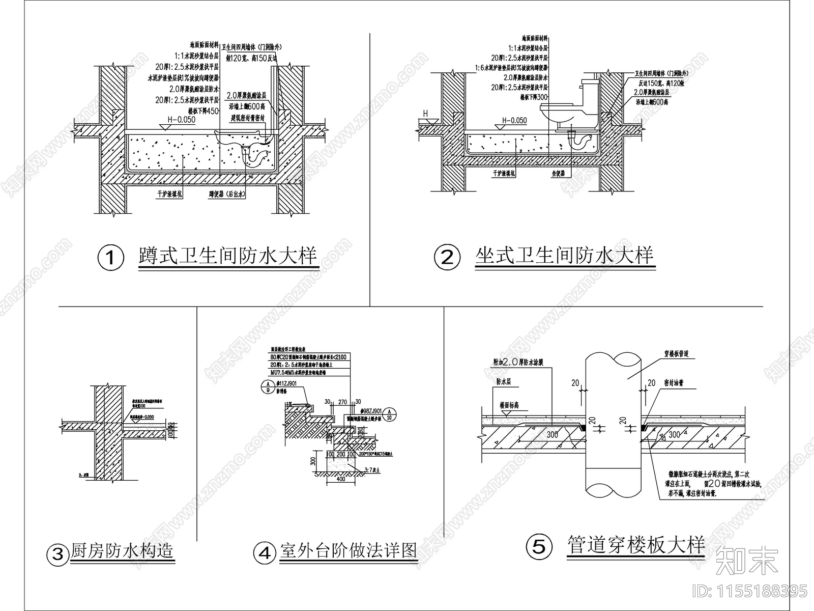 欧式两层独栋别墅建cad施工图下载【ID:1155188395】