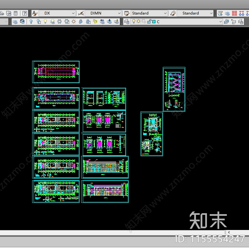 教学楼建筑cad施工图下载【ID:1155554247】