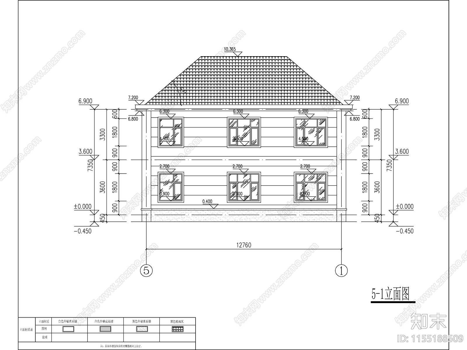 简欧两层独栋别墅建cad施工图下载【ID:1155188509】