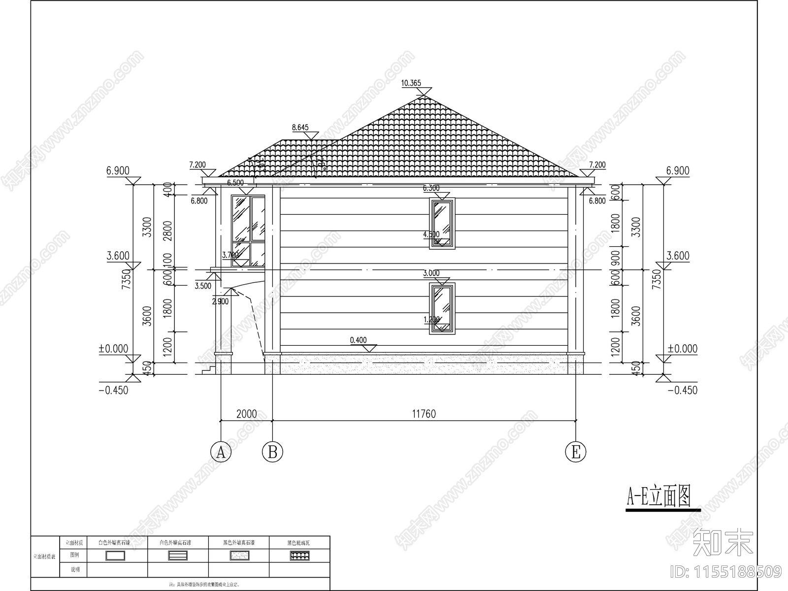 简欧两层独栋别墅建cad施工图下载【ID:1155188509】