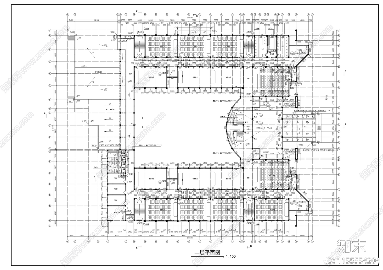 教学楼全套建筑cad施工图下载【ID:1155554204】