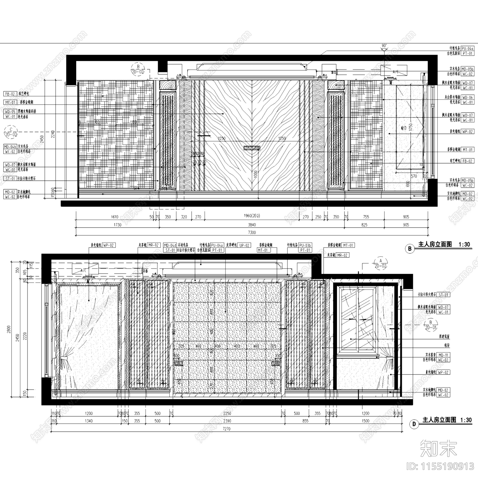 典雅新古典常州星河国际复式挑空室内家装cad施工图下载【ID:1155190913】