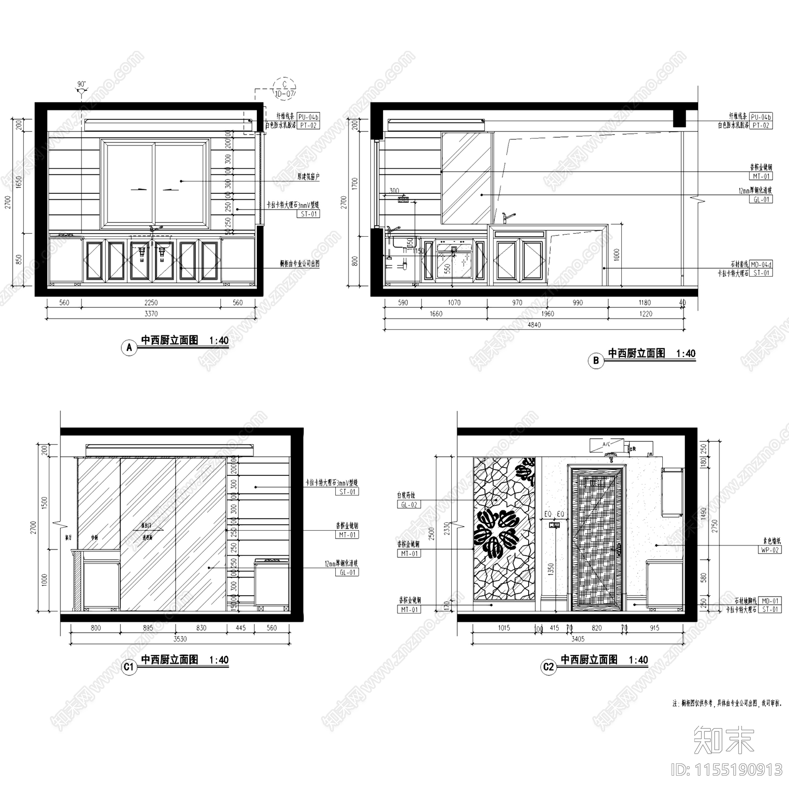 典雅新古典常州星河国际复式挑空室内家装cad施工图下载【ID:1155190913】