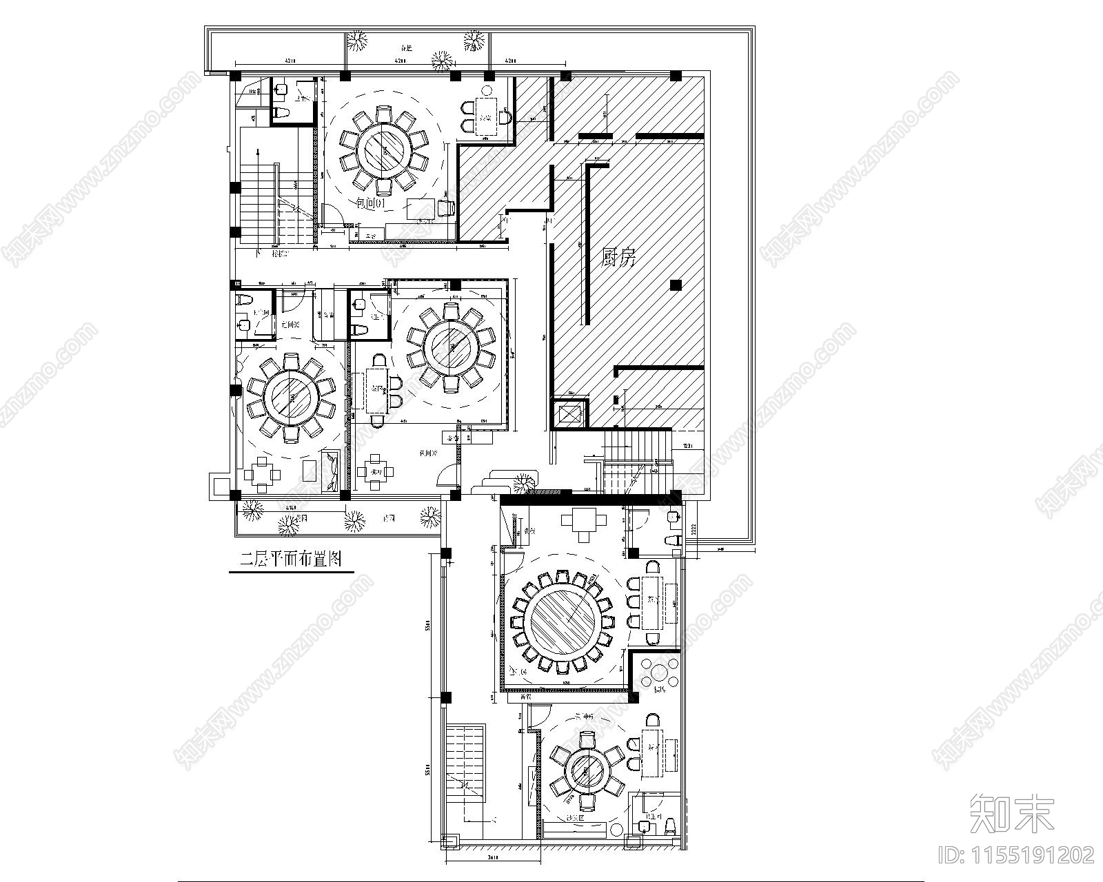 巧庆楼茶膳餐cad施工图下载【ID:1155191202】