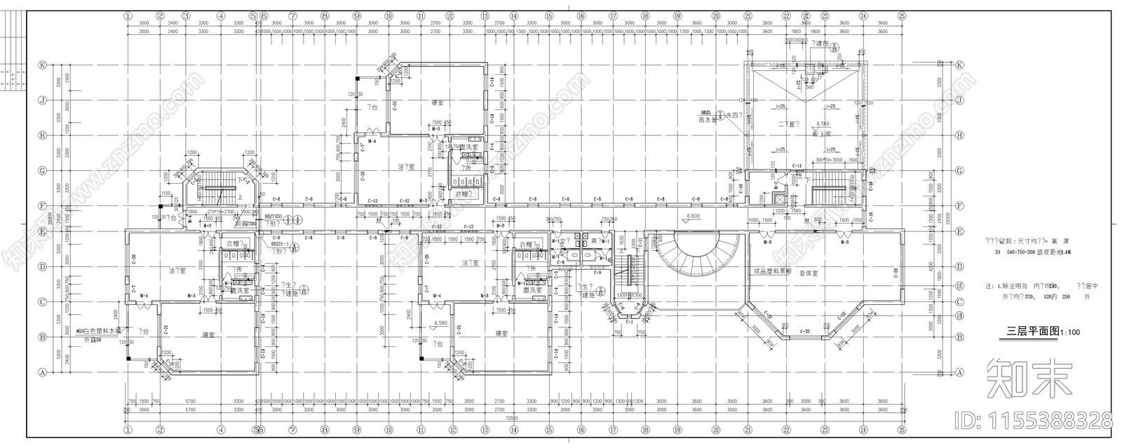 小区幼儿园建筑施工图下载【ID:1155388328】