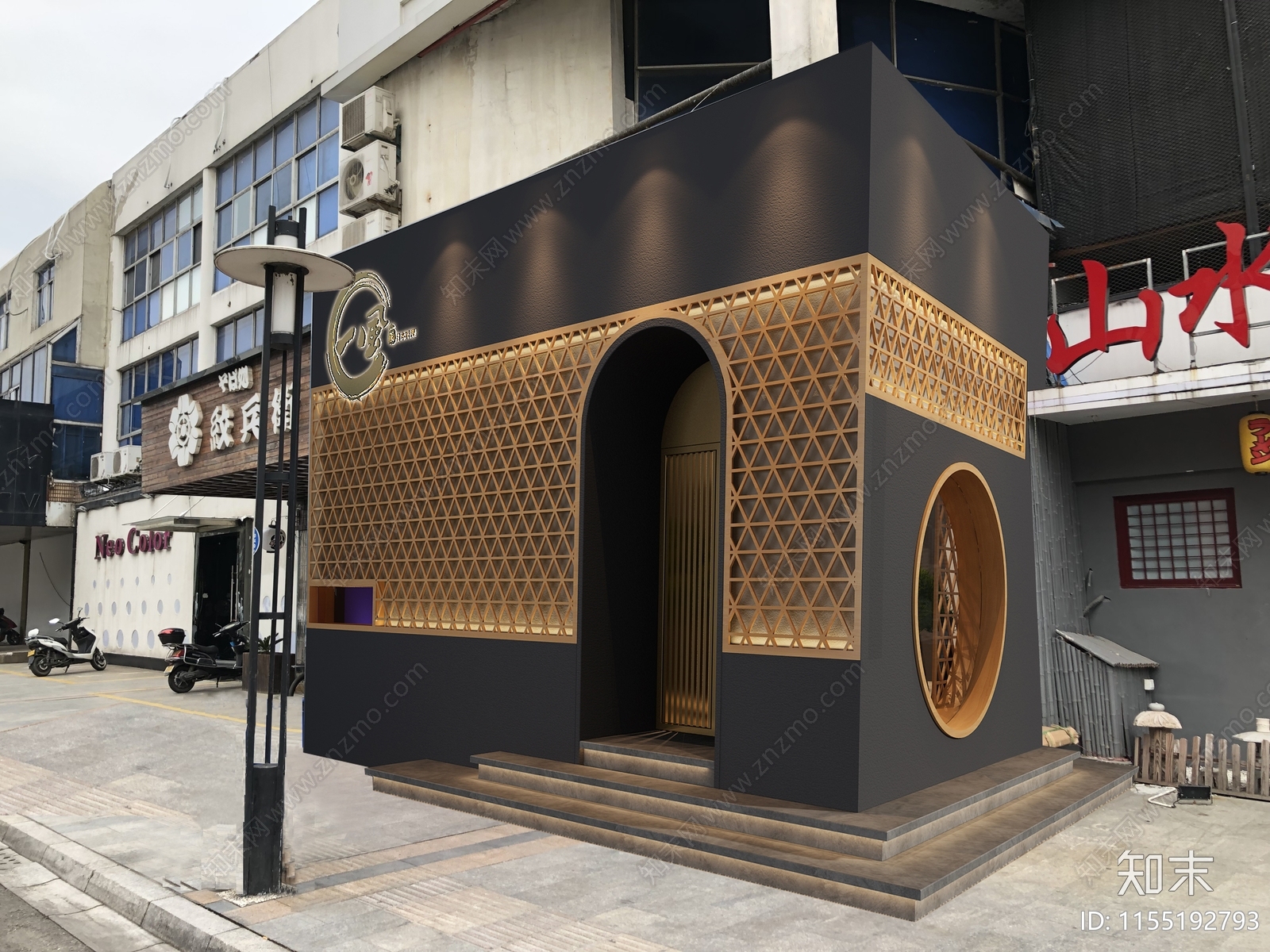 日料店门头设计cad施工图下载【ID:1155192793】