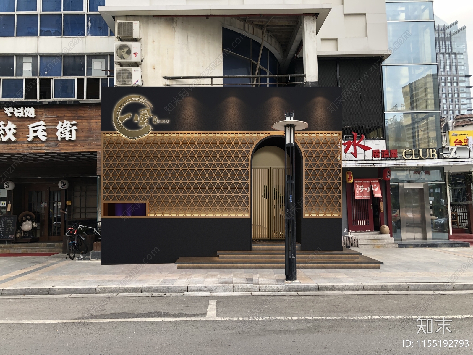 日料店门头设计cad施工图下载【ID:1155192793】