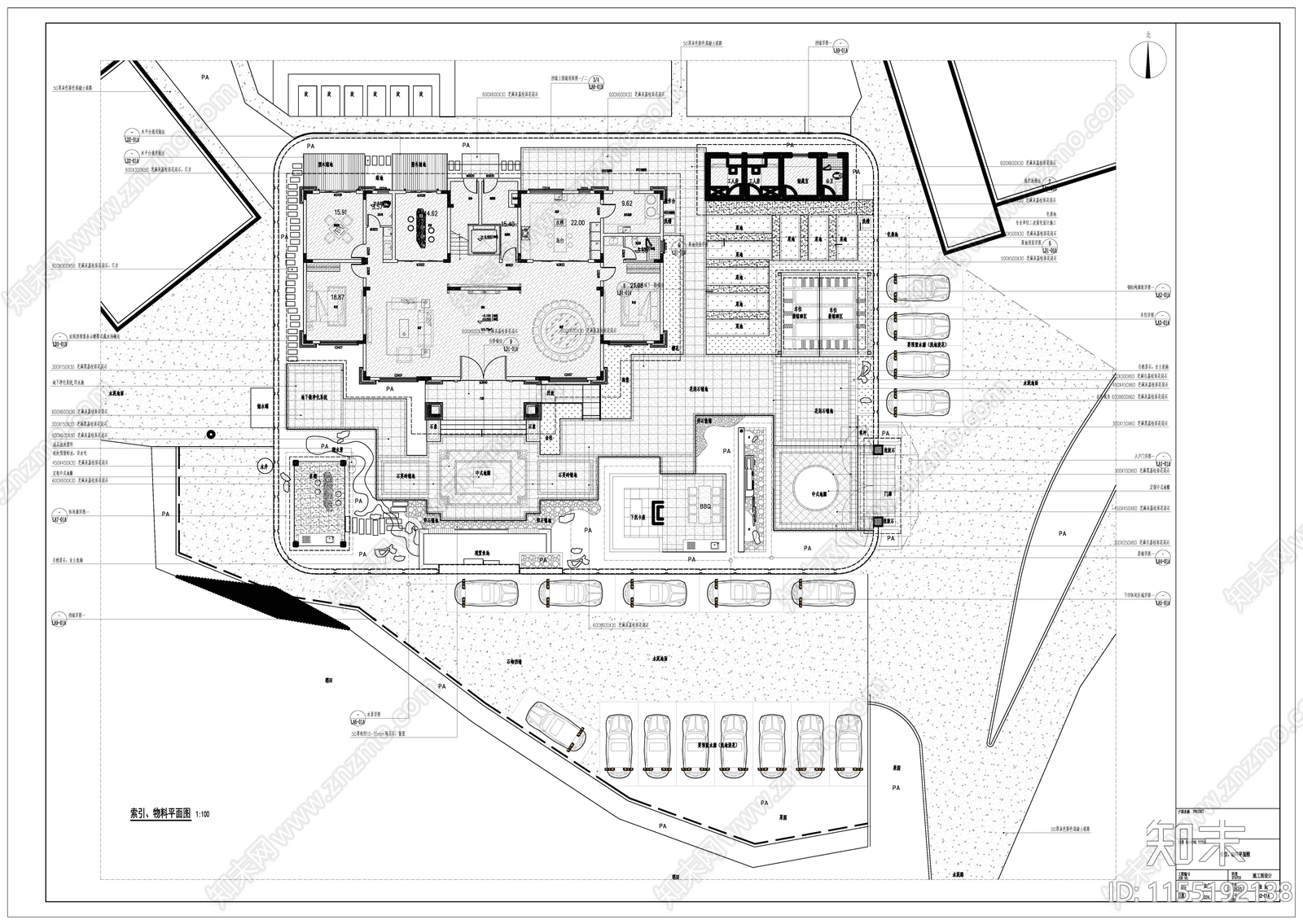 别墅花园景cad施工图下载【ID:1155192138】