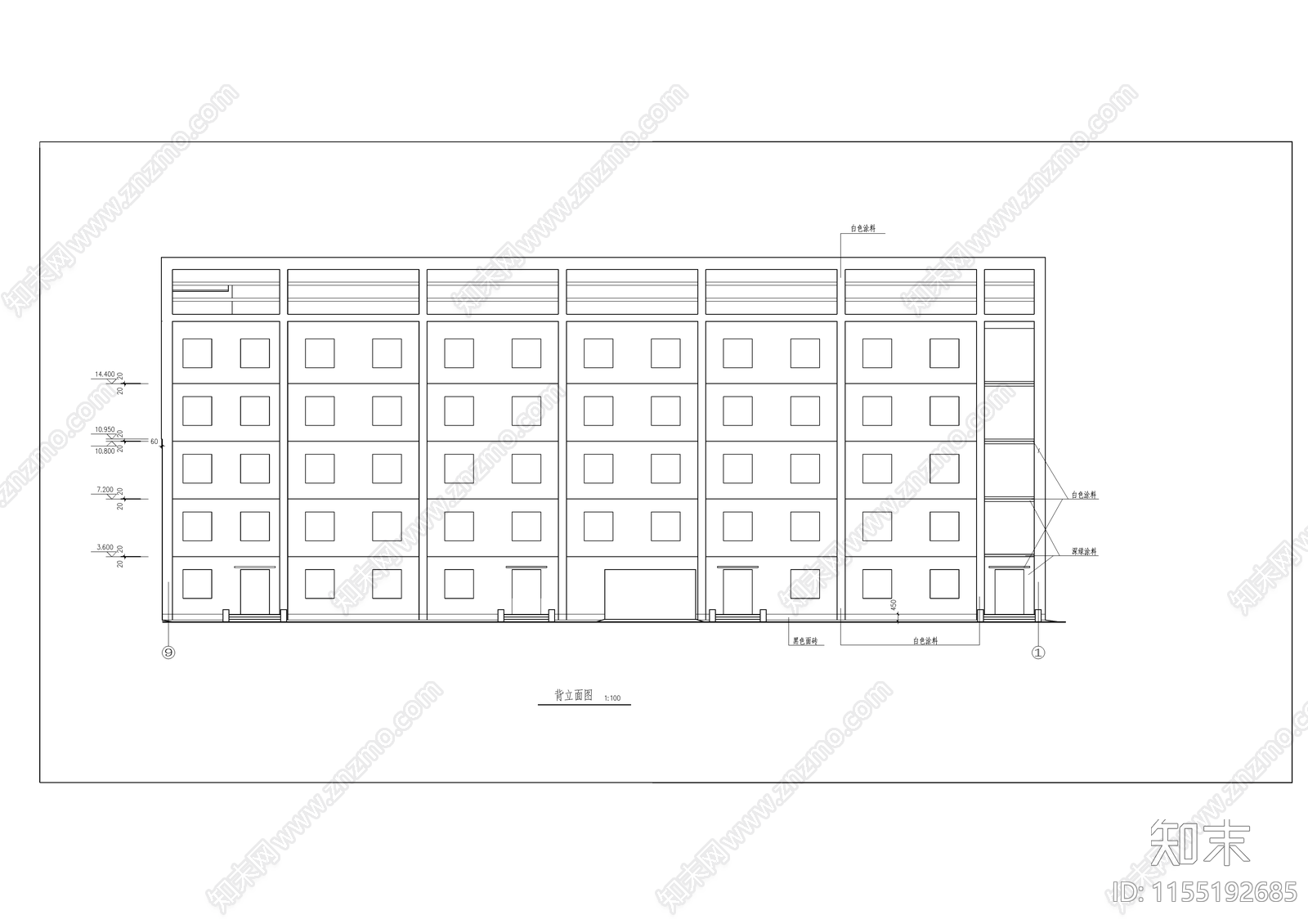 辽宁某中学教学楼cad施工图下载【ID:1155192685】
