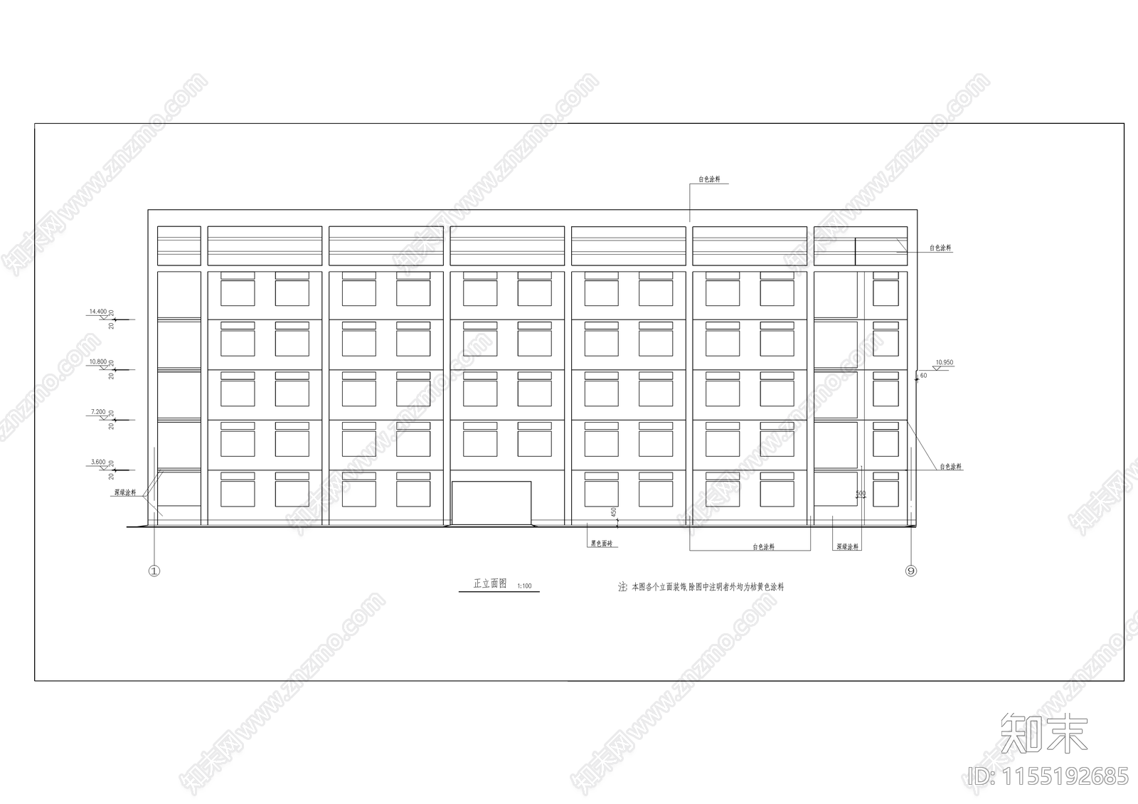 辽宁某中学教学楼cad施工图下载【ID:1155192685】