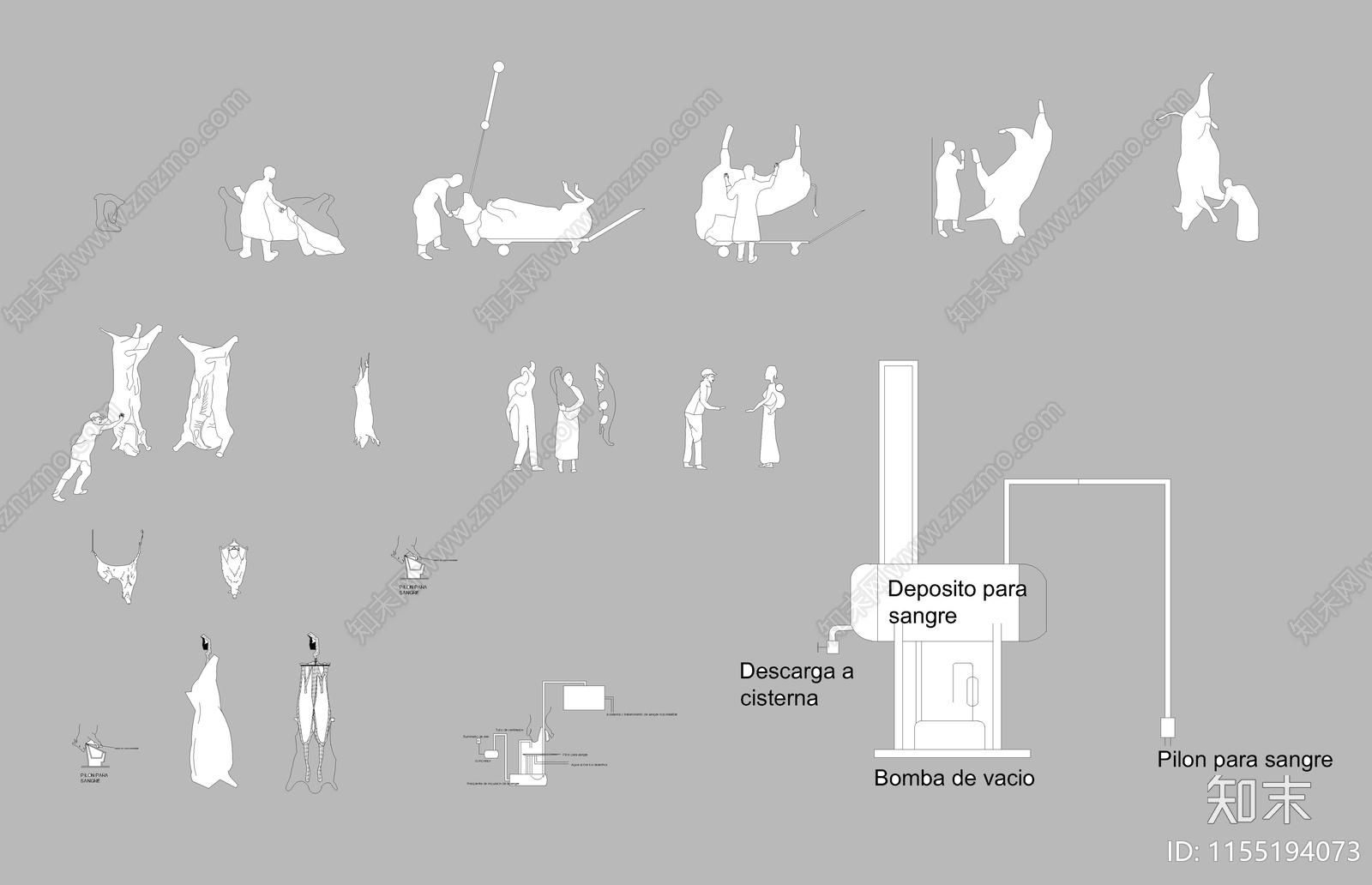 屠宰场人物素材图库施工图下载【ID:1155194073】
