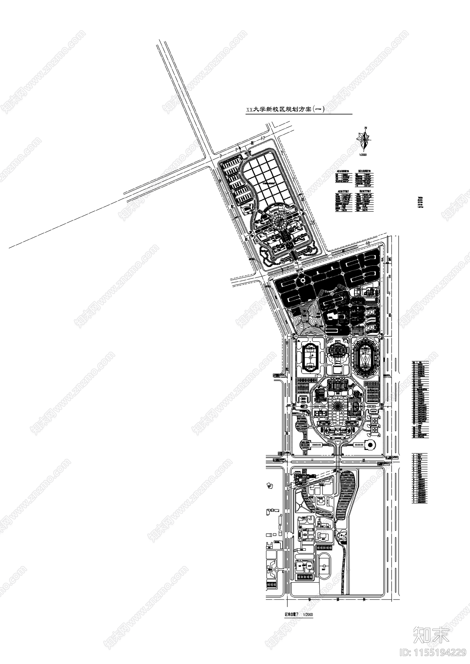 某大学规划图cad施工图下载【ID:1155194229】