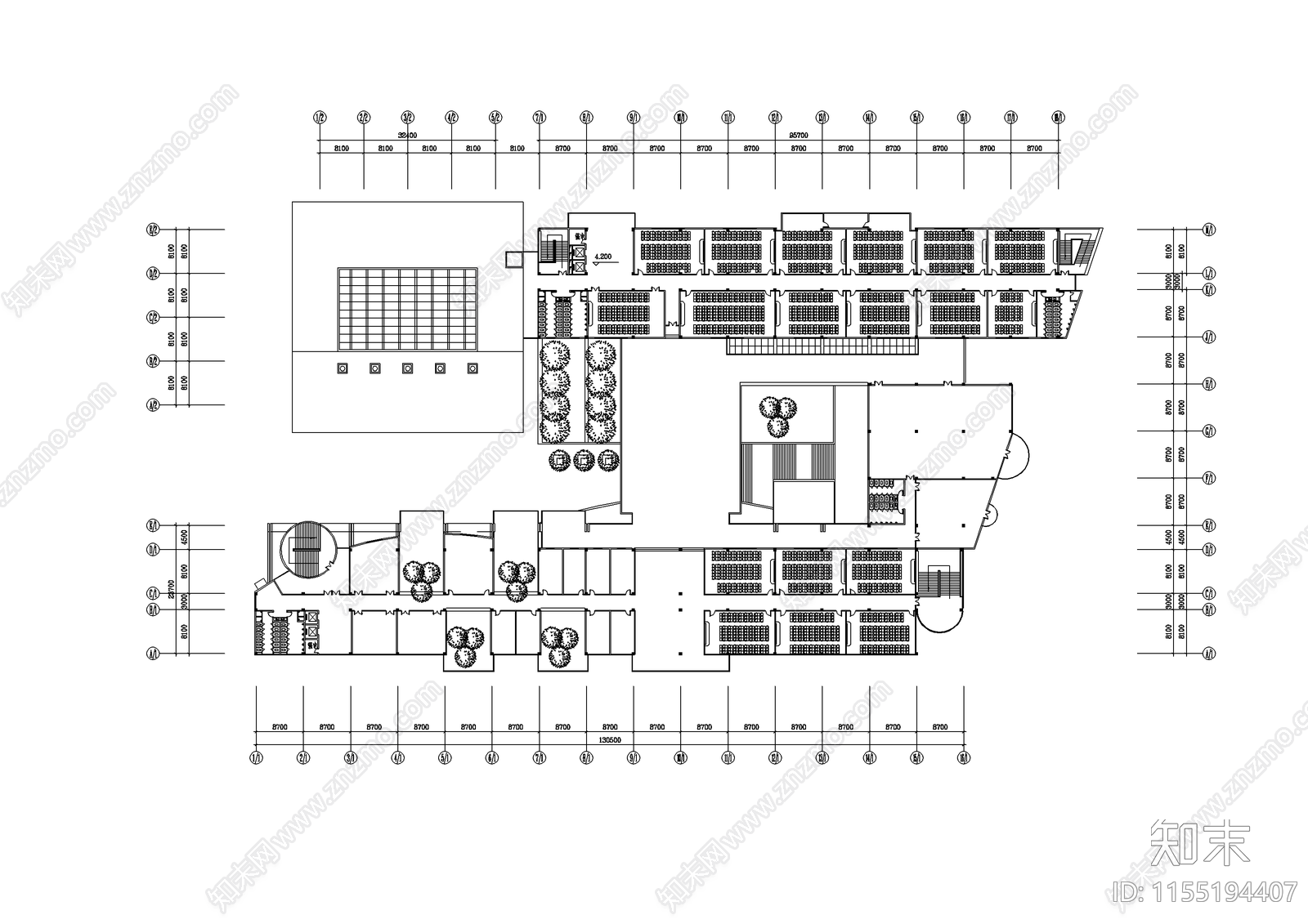 某大学教学楼cad施工图下载【ID:1155194407】