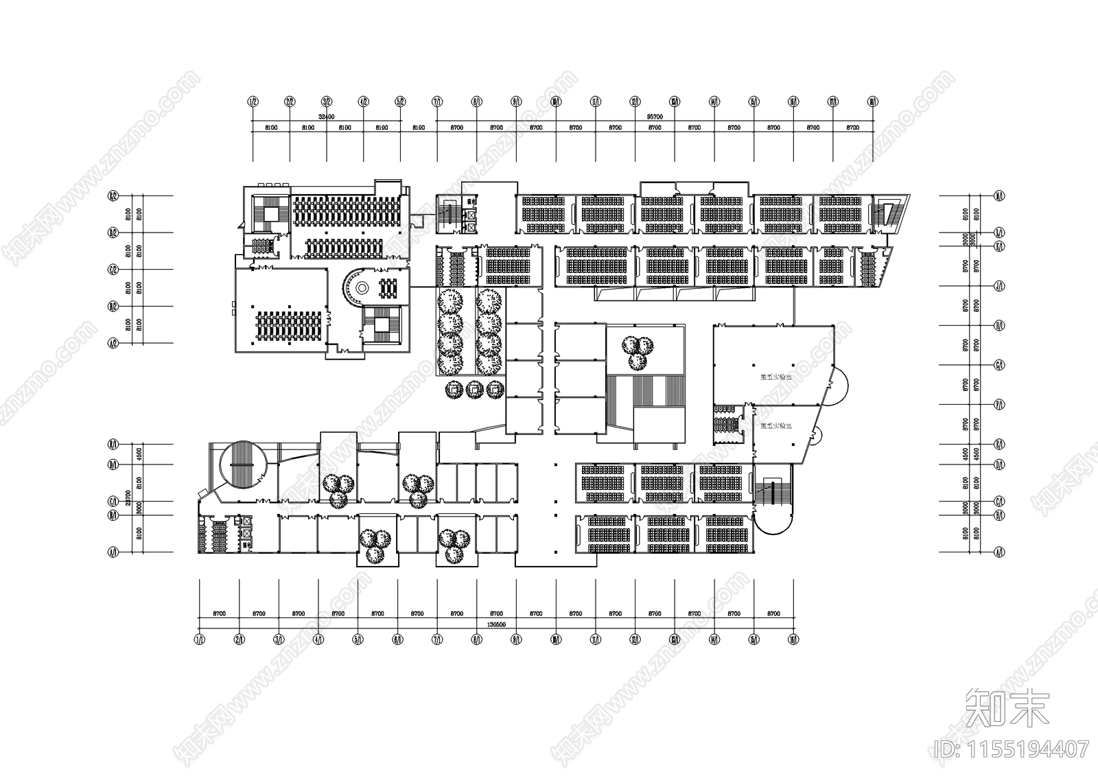 某大学教学楼cad施工图下载【ID:1155194407】