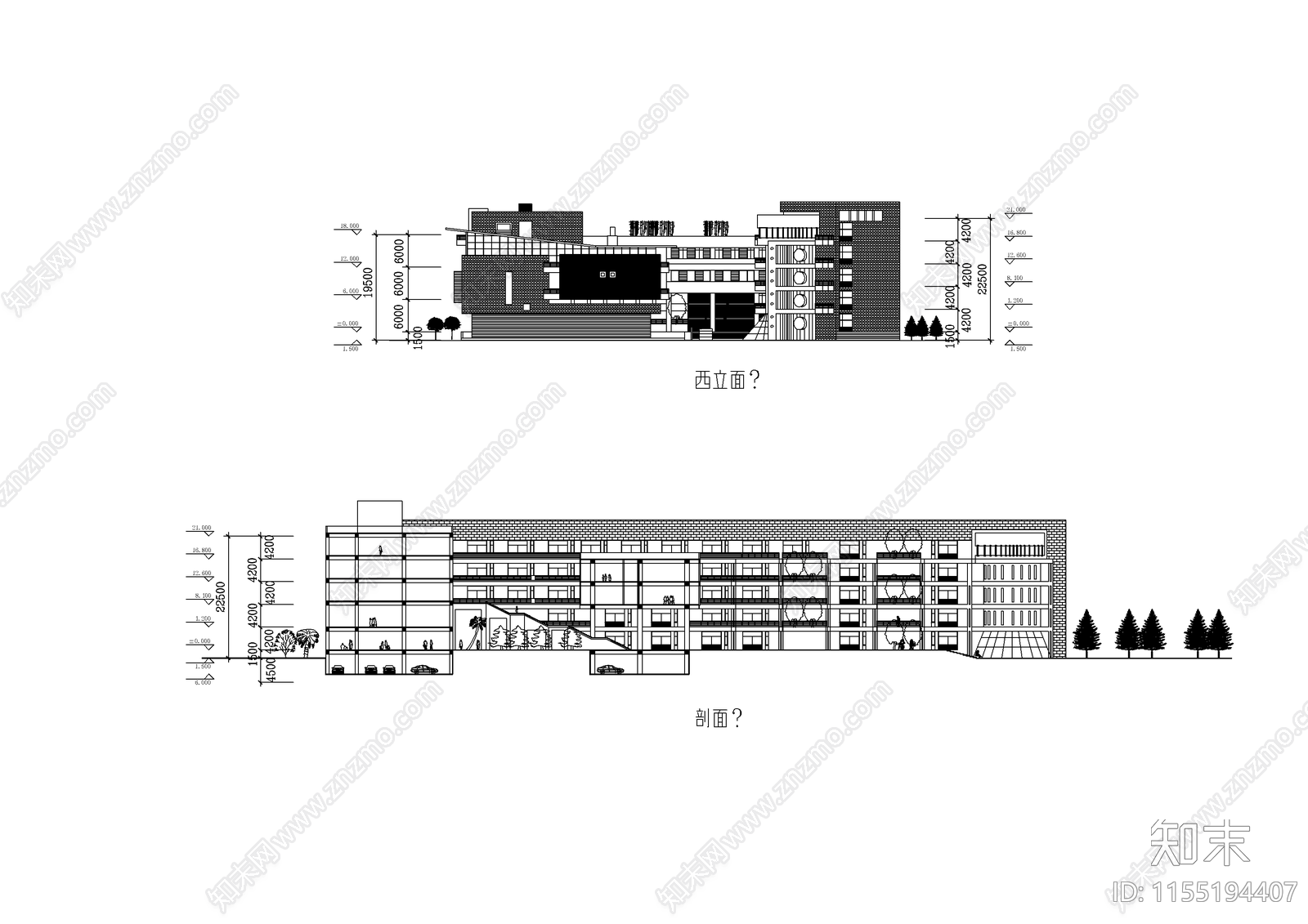 某大学教学楼cad施工图下载【ID:1155194407】