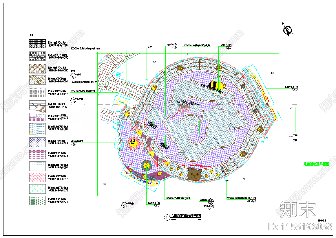 儿童游乐cad施工图下载【ID:1155196058】