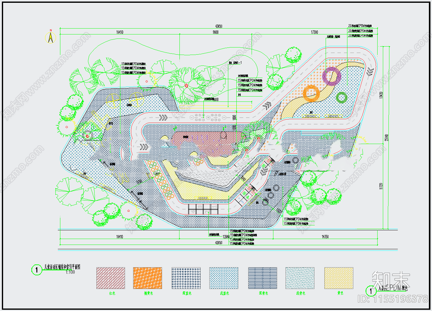 现代儿童活动区景观设计全cad施工图下载【ID:1155196378】