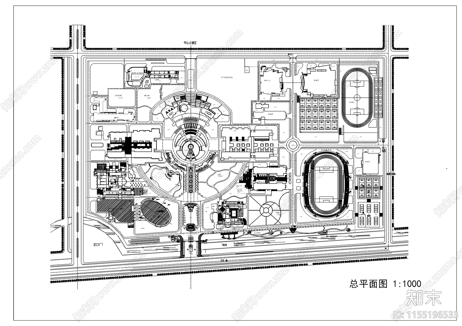 某高校规划图cad施工图下载【ID:1155196533】