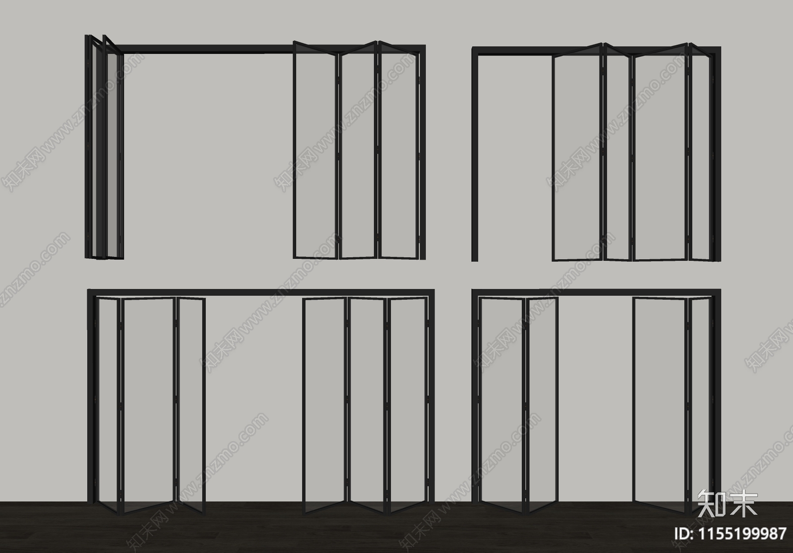 现代折叠门SU模型下载【ID:1155199987】