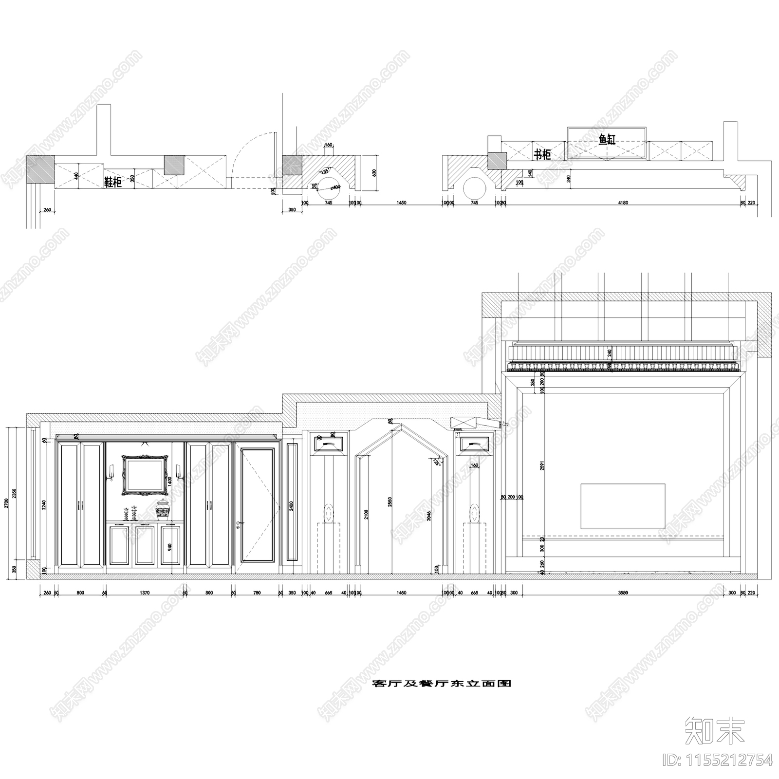 美式北欧碧桂园都市古堡二层别墅挑空室内家装cad施工图下载【ID:1155212754】