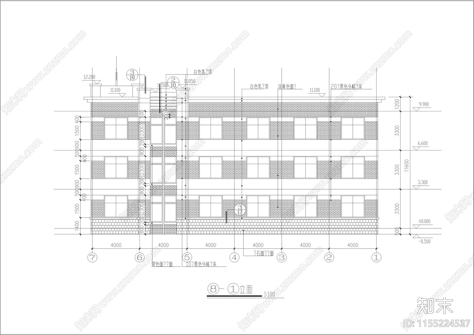 医院住院楼建筑cad施工图下载【ID:1155224527】