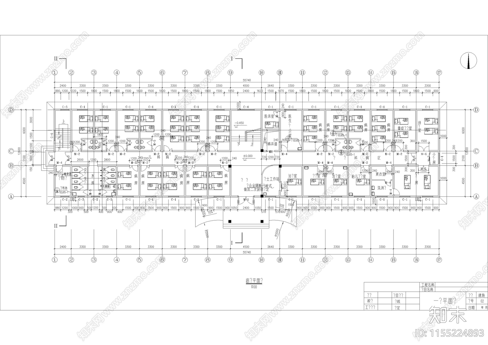 医院建筑cad施工图下载【ID:1155224893】