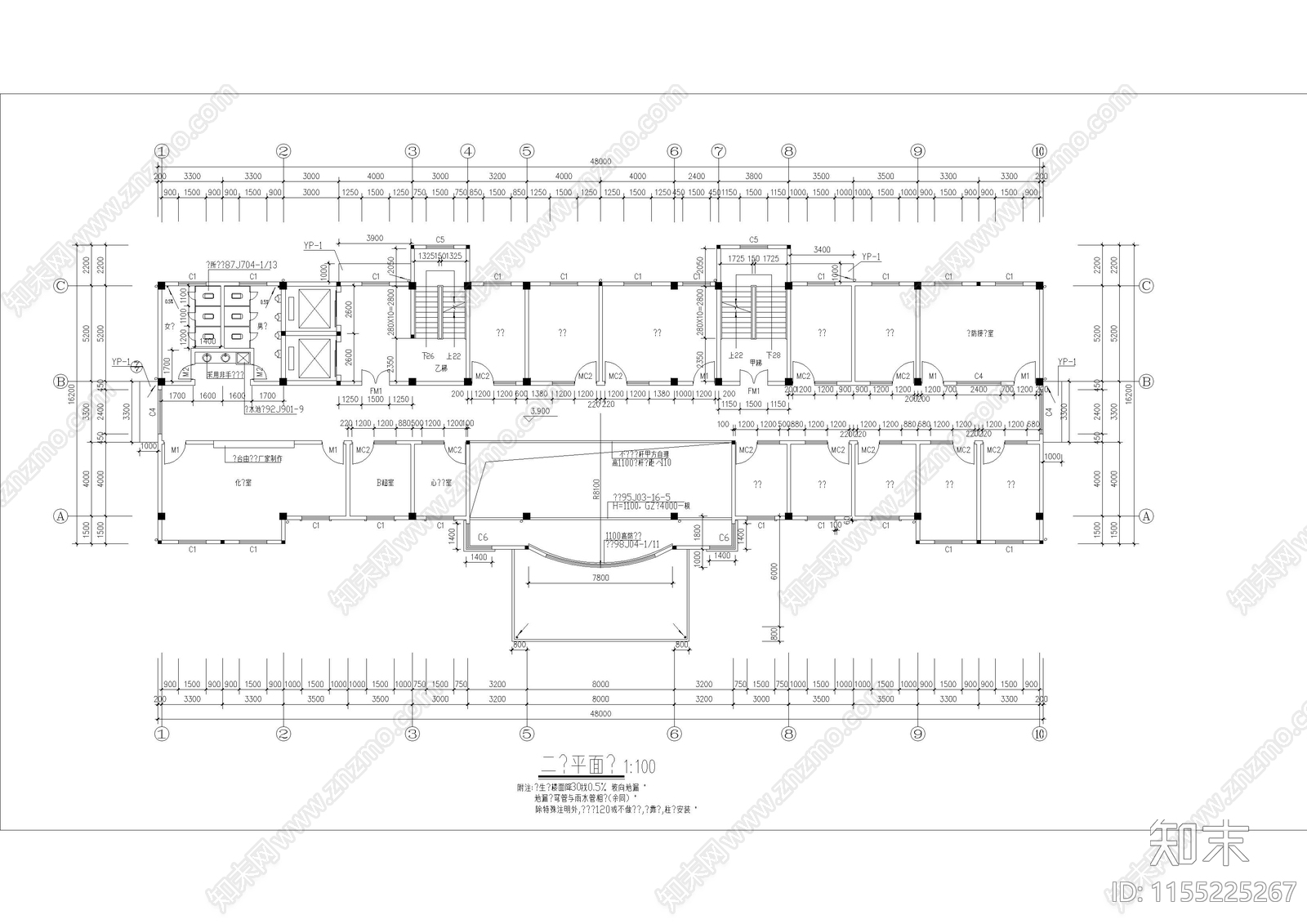 医院综合楼建筑cad施工图下载【ID:1155225267】