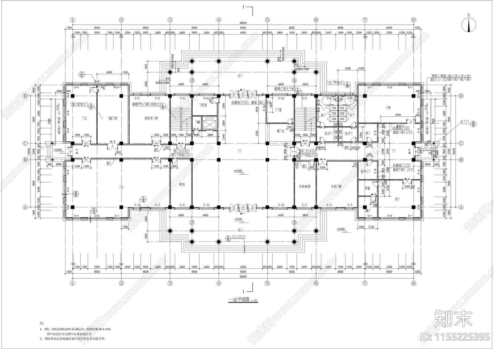 欧式医院综合楼建筑cad施工图下载【ID:1155225395】