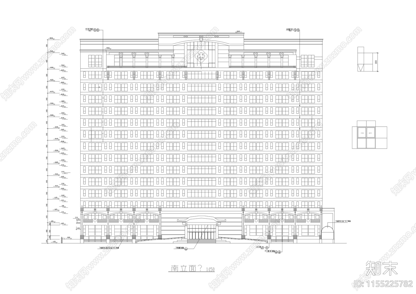 24965m²三级甲等综合医院建筑cad施工图下载【ID:1155225782】