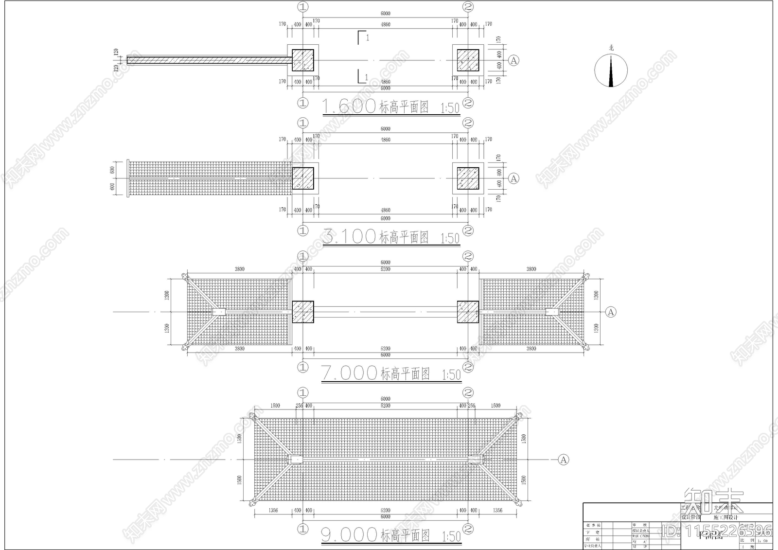 光明巷牌坊建筑cad施工图下载【ID:1155226596】