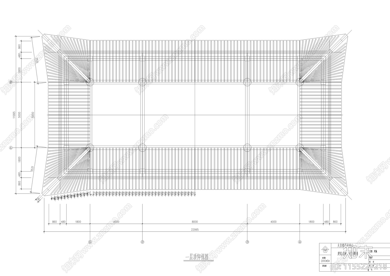 大型双排八柱牌楼建筑cad施工图下载【ID:1155227218】