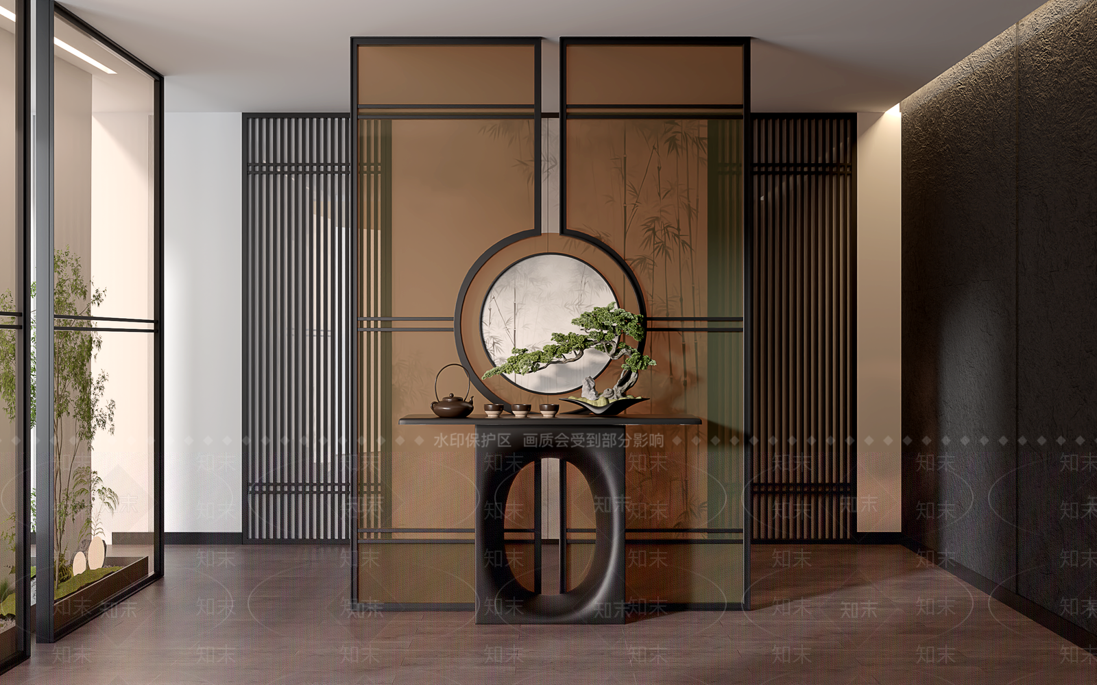 新中式玄关条案3D模型下载【ID:1155235500】