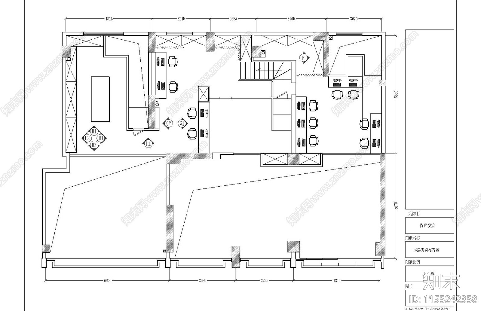 700平方三层婚纱摄影店室内cad施工图下载【ID:1155242358】