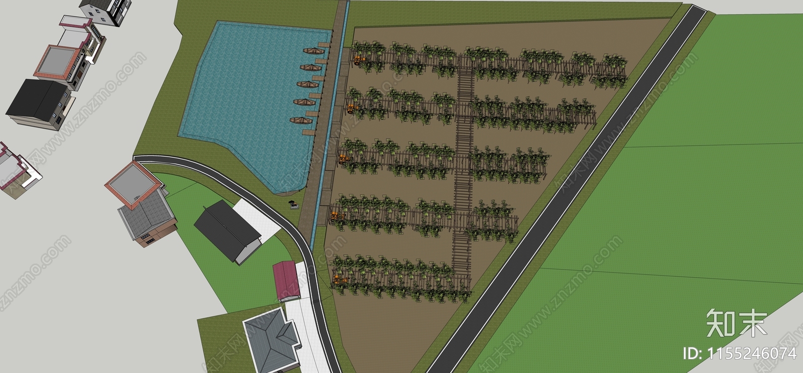 现代乡村公园景观SU模型下载【ID:1155246074】
