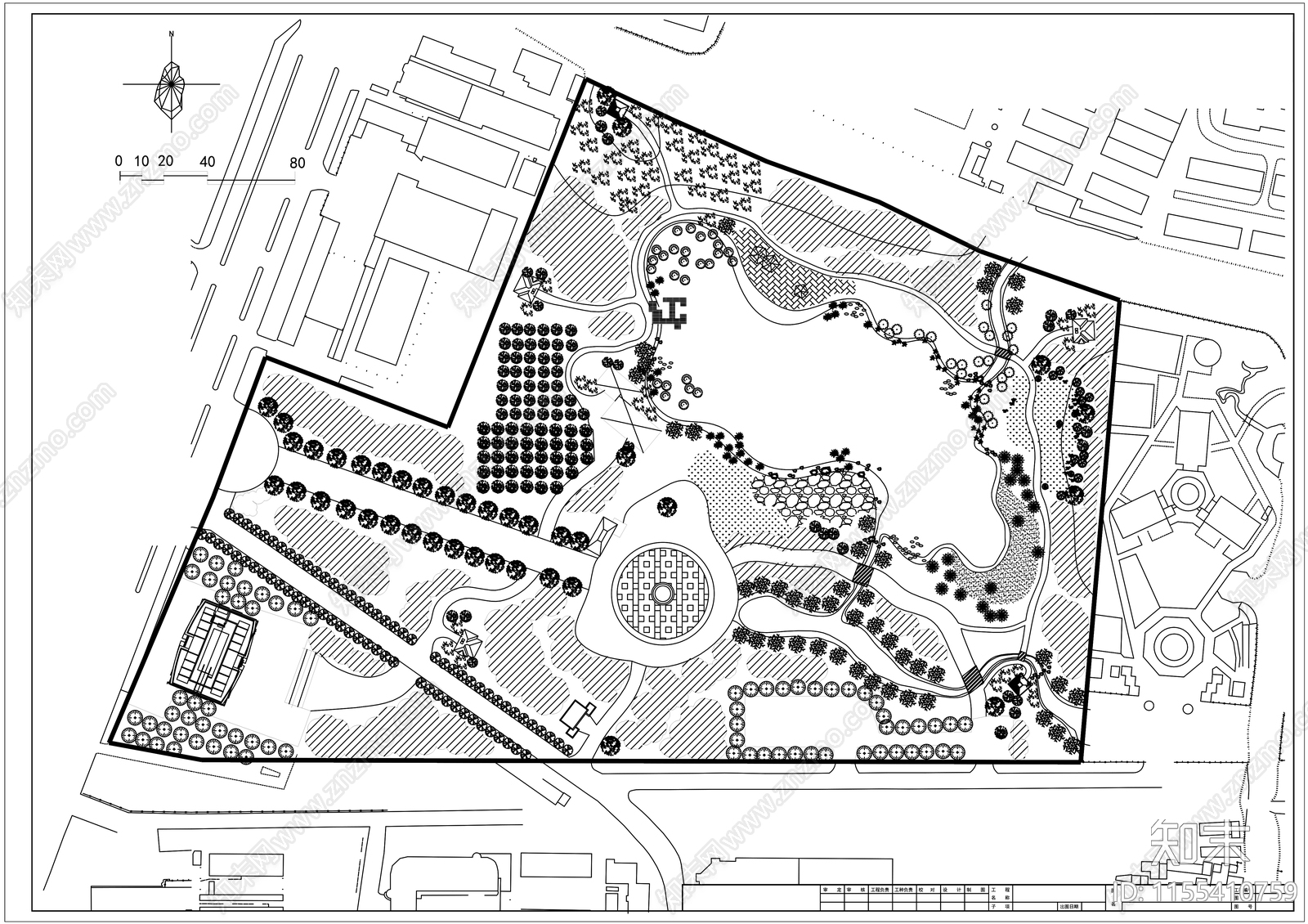 现代城市公园景观设计平面图大集cad施工图下载【ID:1155410759】