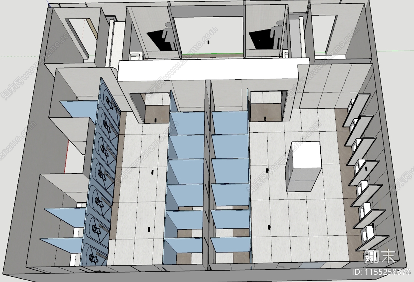 现代公共卫生间SU模型下载【ID:1155258378】