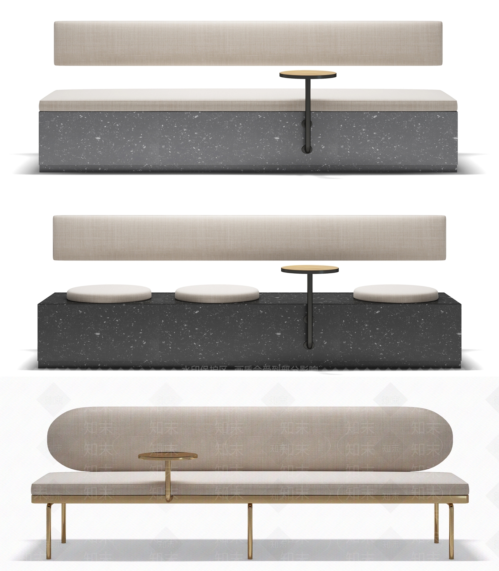 现代卡座沙发组合3D模型下载【ID:1155258540】