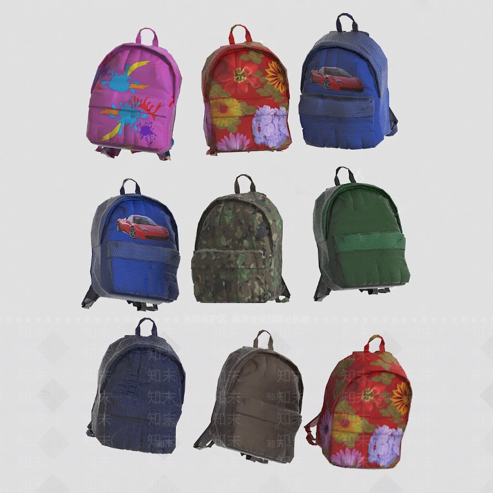 书包3D模型下载【ID:1155259241】