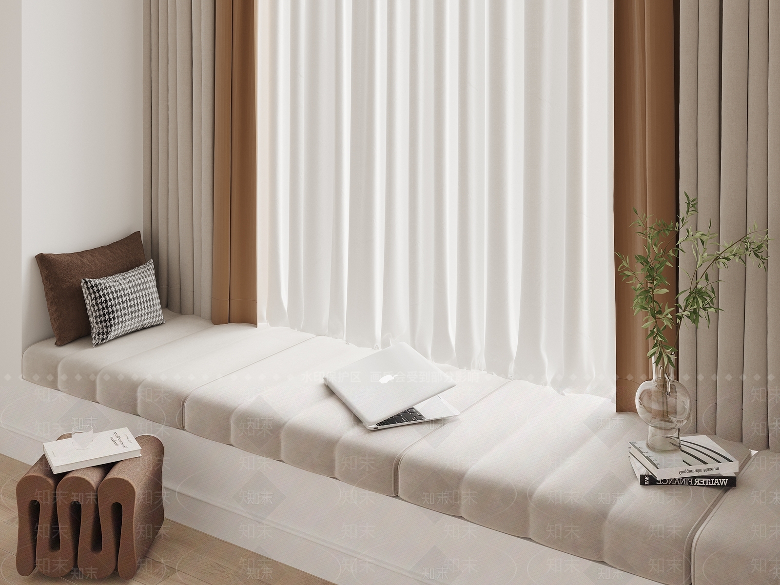 现代飘窗坐垫3D模型下载【ID:1155261335】