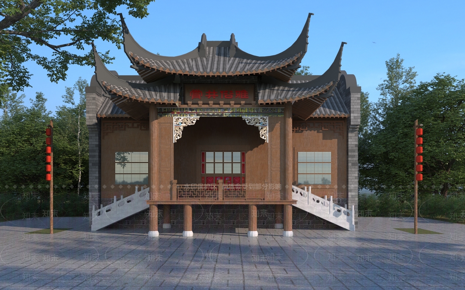 中式舞台3D模型下载【ID:1155267256】