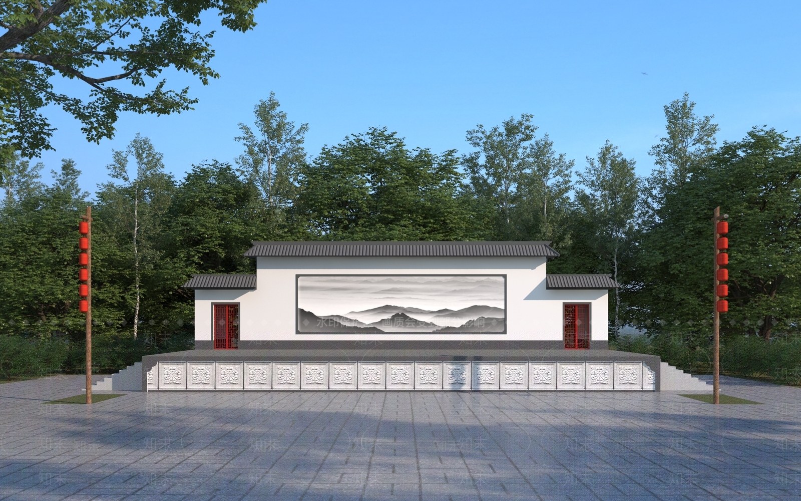 新中式乡村舞台3D模型下载【ID:1155270216】