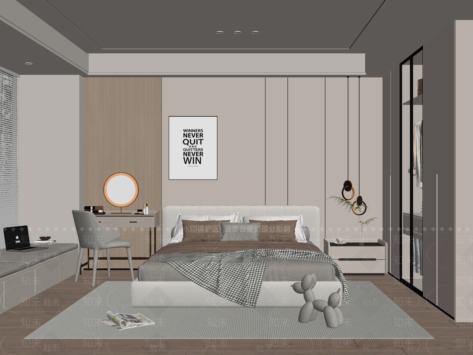 黑白文字挂画挂画SU模型下载【ID:1227581414】