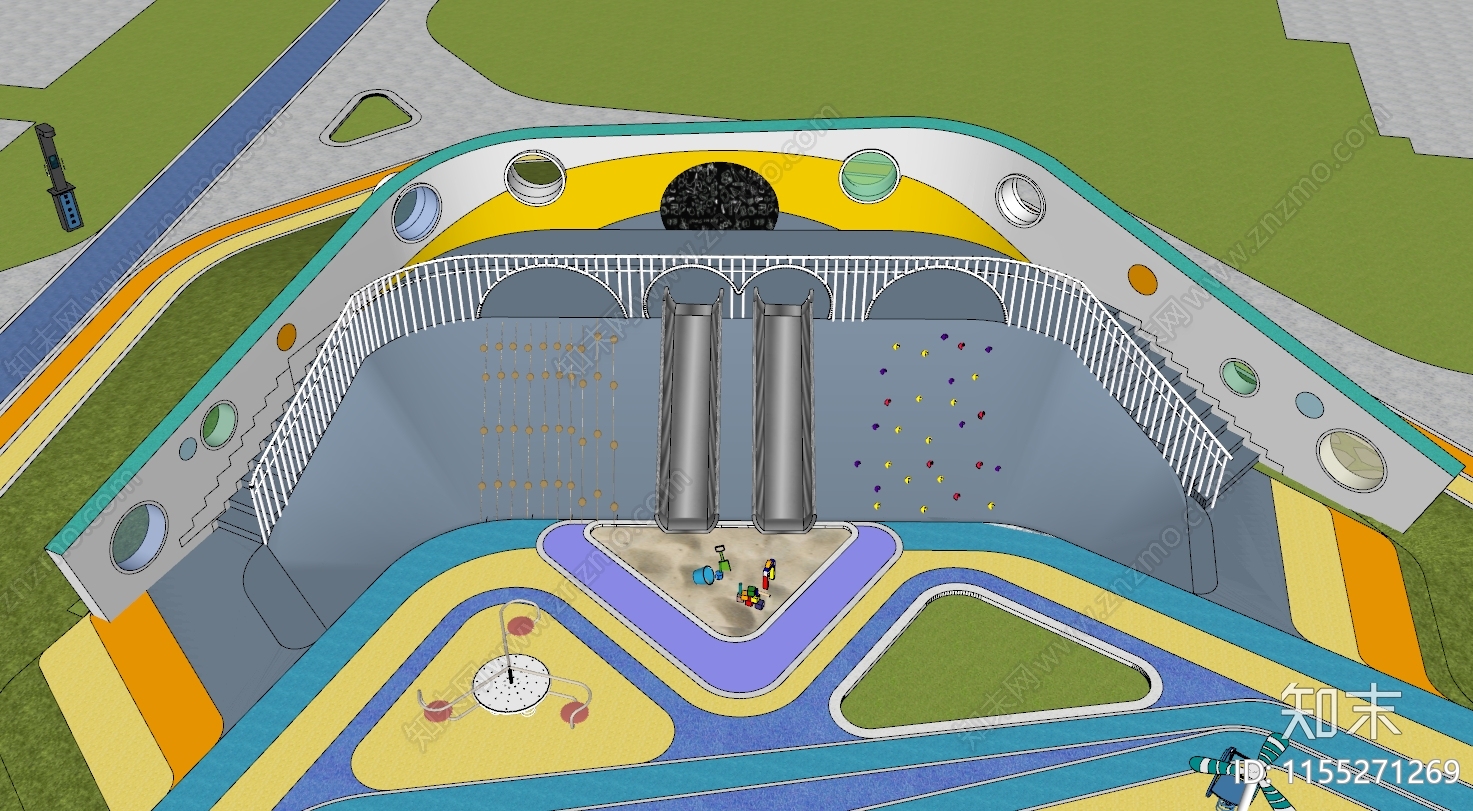 儿童乐园滑梯详图cad施工图下载【ID:1155271269】